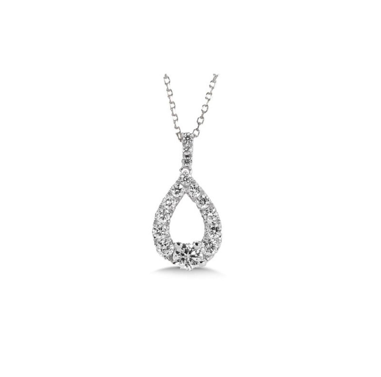 0.25 Ctw Sterling Silver Lab Grown Fancy Pear Shape Pendant