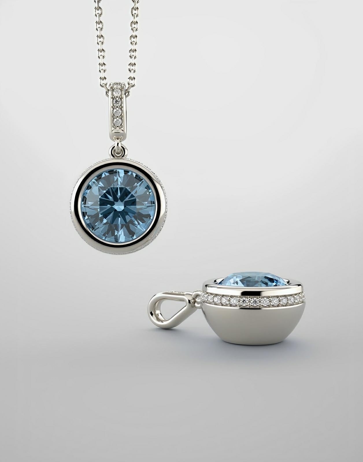 Imitation zircon necklace with 38 lab grown diamonds