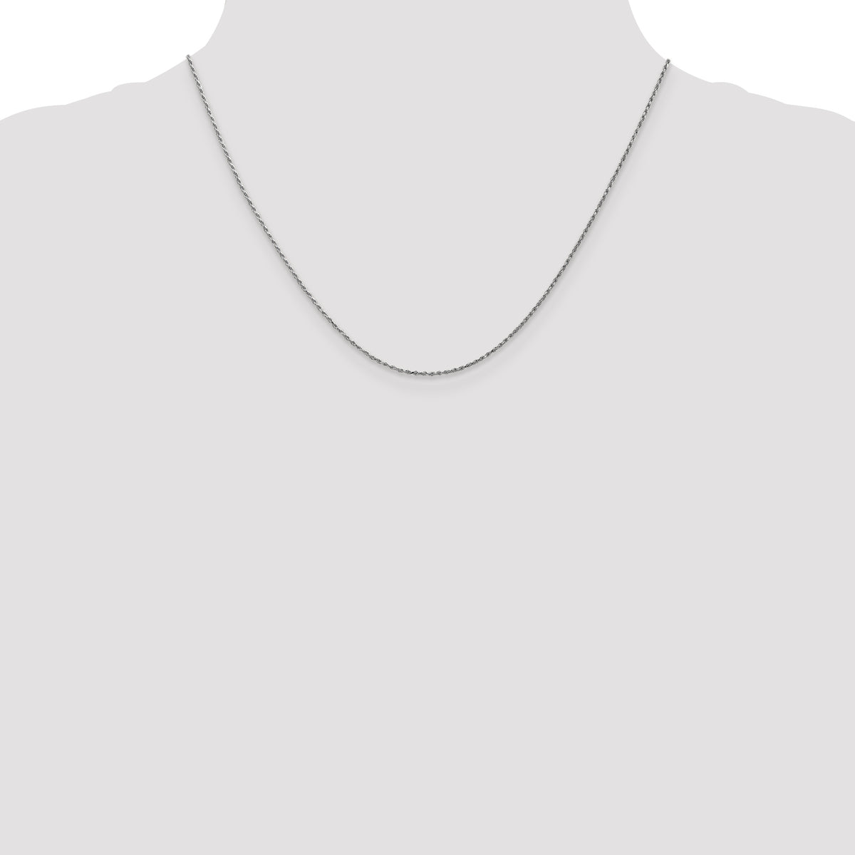 Gold (10K & 14K) Carded Cable Rope Chain - 14k White Gold / 18 in / 0.95 mm