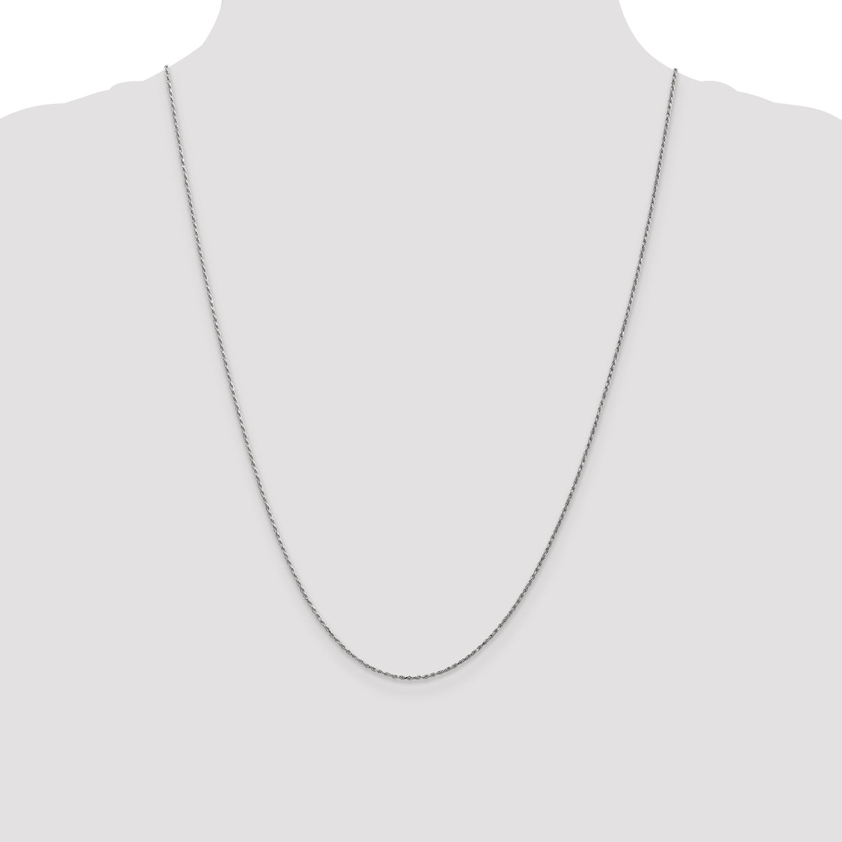 Gold (10K & 14K) Carded Cable Rope Chain - 14k White Gold / 24 in / 0.95 mm