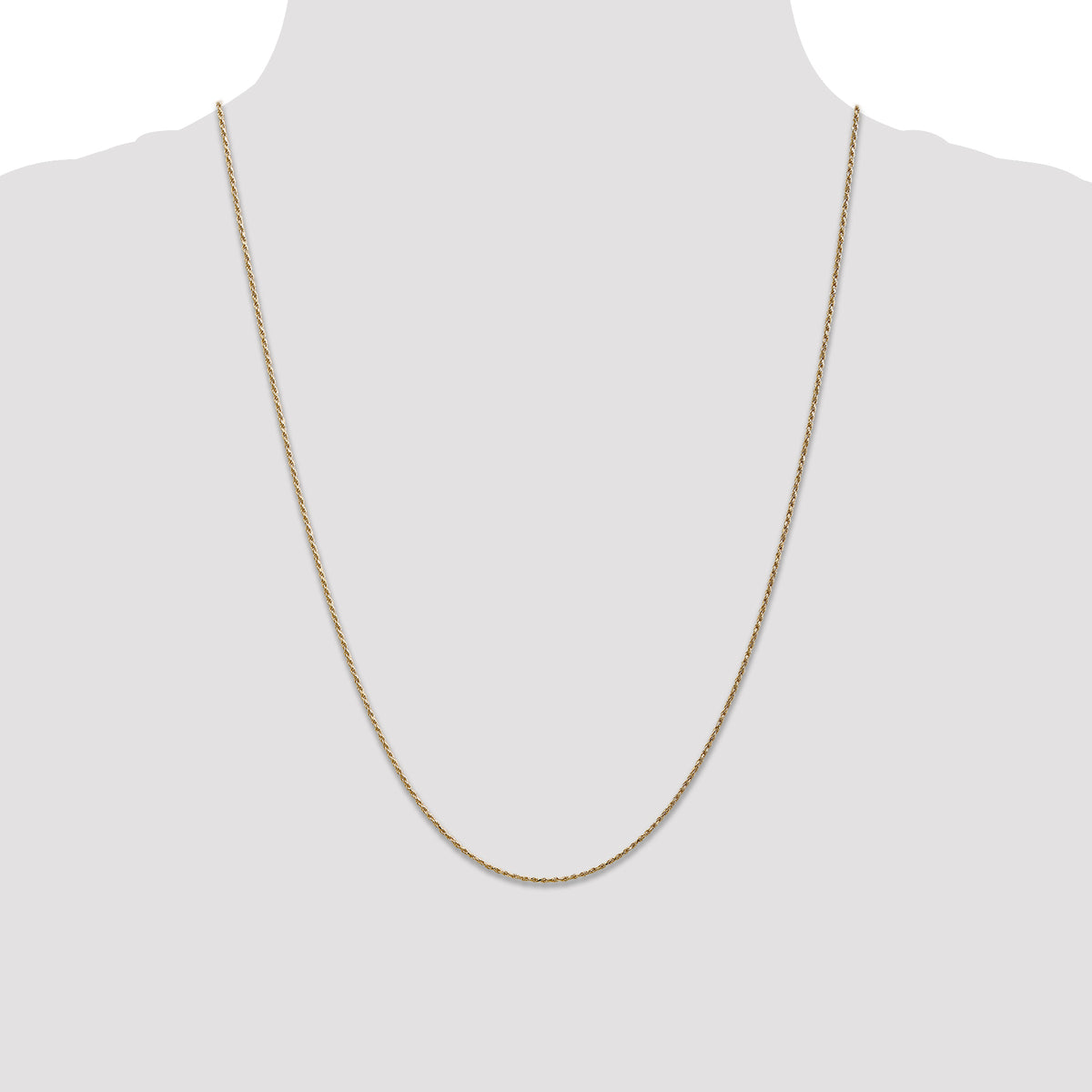 Gold (10K & 14K) Carded Cable Rope Chain - 14k Yellow Gold / 24 in / 0.95 mm