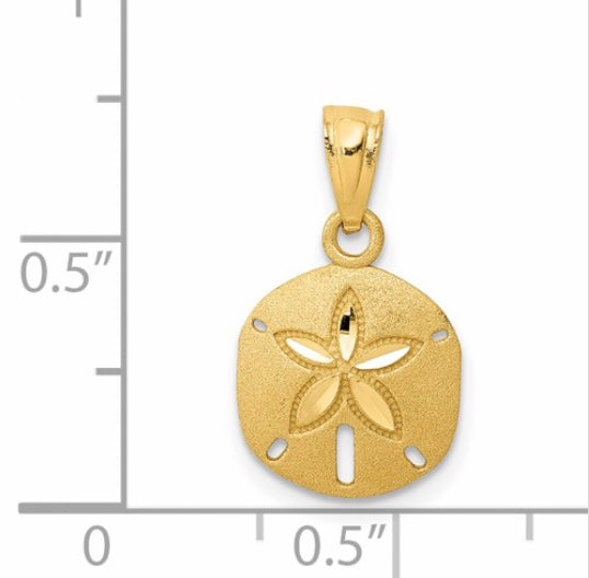 Charm, yellow gold sand dollar