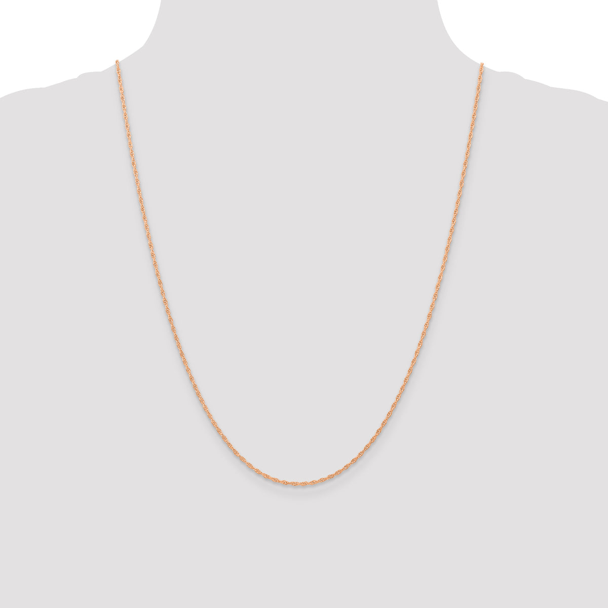 Gold (10K & 14K) Carded Cable Rope Chain - 14k Rose Gold / 24 in / 1.15 mm