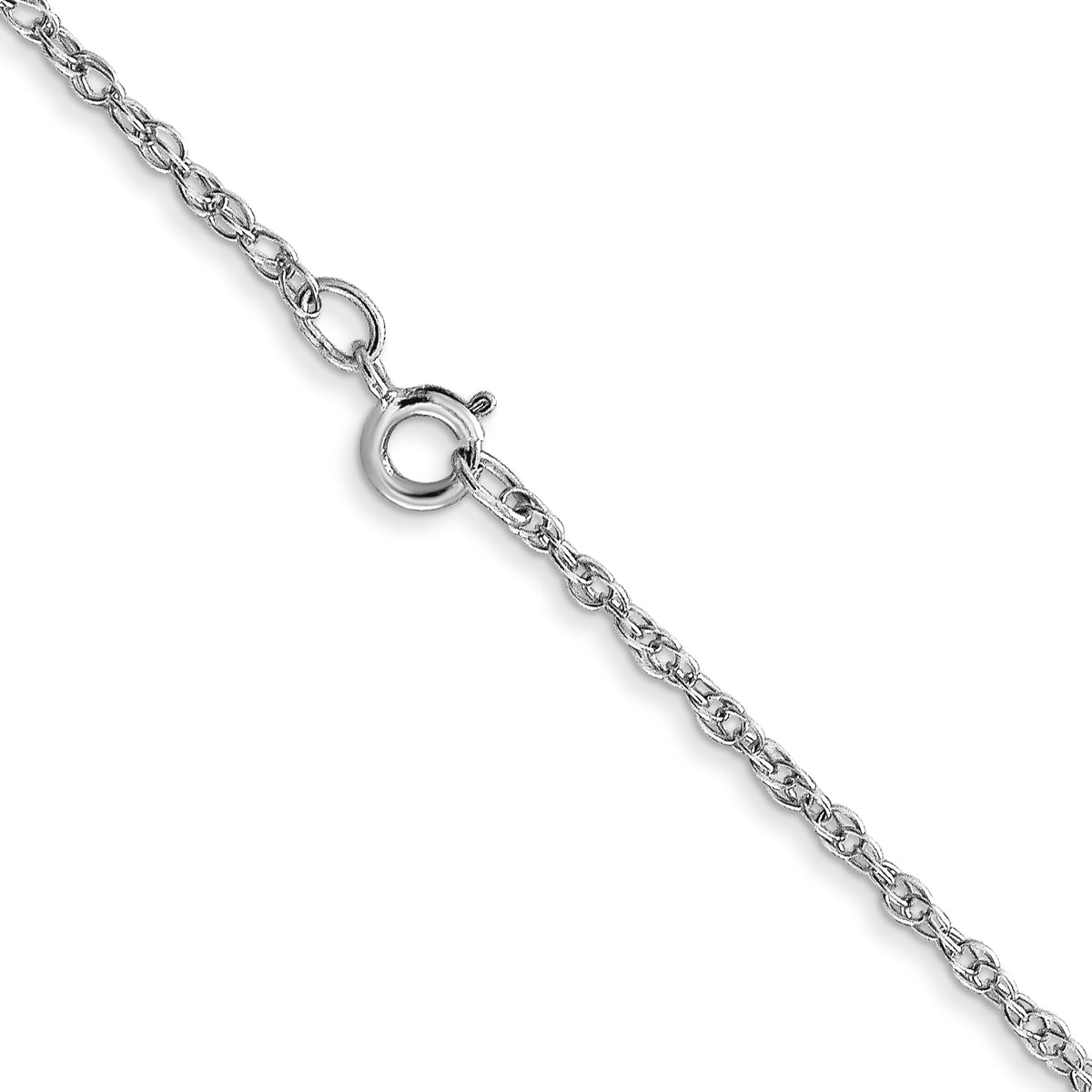 Gold (10K & 14K) Carded Cable Rope Chain - 14k White Gold / 16 in / 1.15 mm