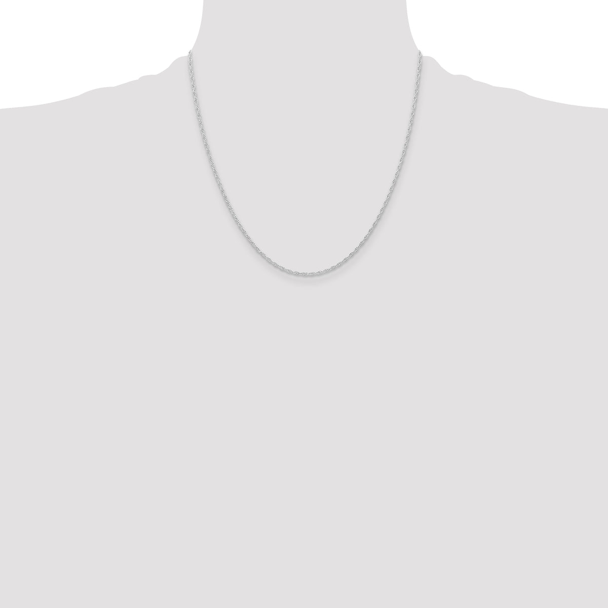 Gold (10K & 14K) Carded Cable Rope Chain - 14k White Gold / 20 in / 1.15 mm