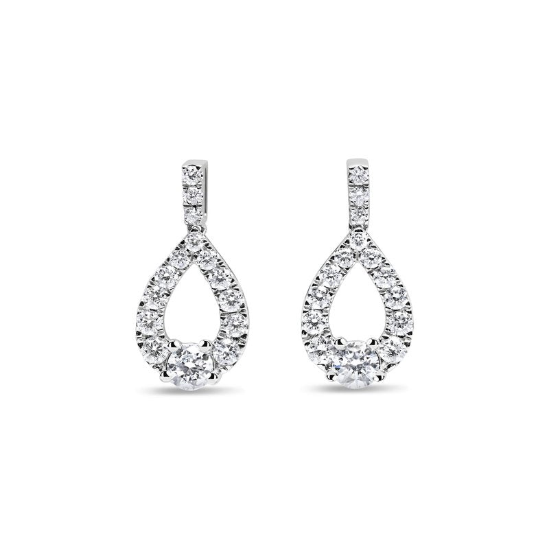 0.50 Ctw Sterling Silver Lab Grown Fancy Pear Shape Earring