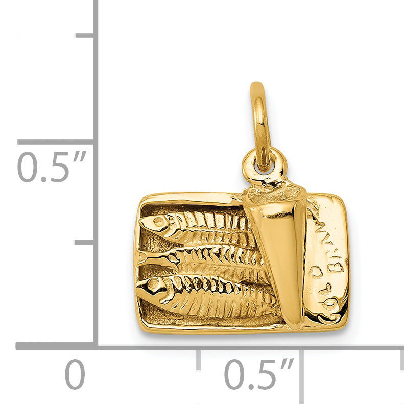 14K 3-D Sardine Can Charm