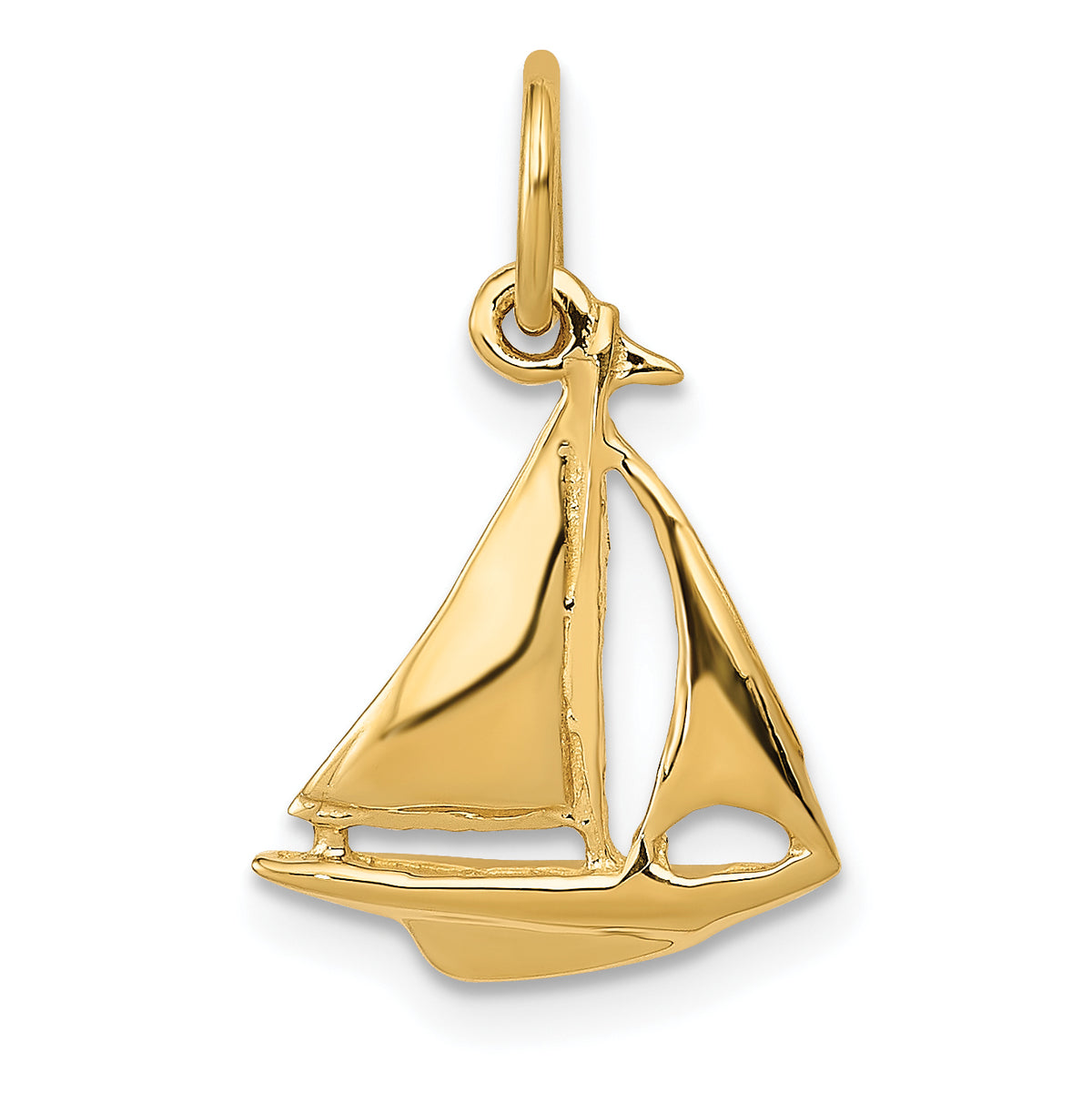 14K 3-D Sailboat Charm