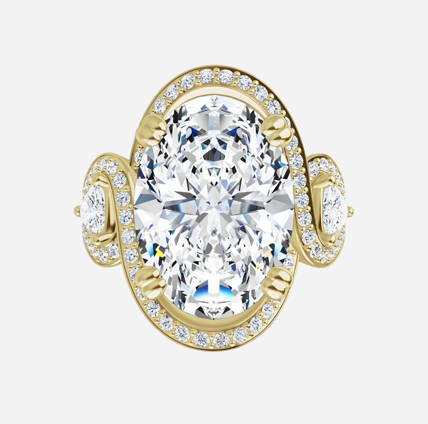 Blue topaz ring with 14kt white gold & 1 1/4ctw natural diamonds