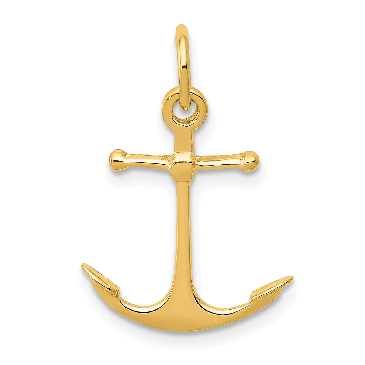 14k Yellow Gold 3-D Anchor Charm