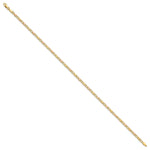 14k Two-Tone Gold Polished and Satin Rose-plated X-and-Heart Anklet, view 2 - 9 in