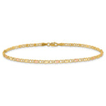 14k Two-Tone Gold Polished and Satin Rose-plated X-and-Heart Anklet, view 3 - 9 in