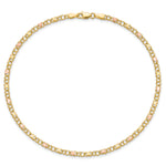 14k Two-Tone Gold Polished and Satin Rose-plated X-and-Heart Anklet, view 4 - 9 in