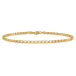 14k Yellow Gold Polished Double-Sided Heart Bracelet, view 3 - 5.5 in