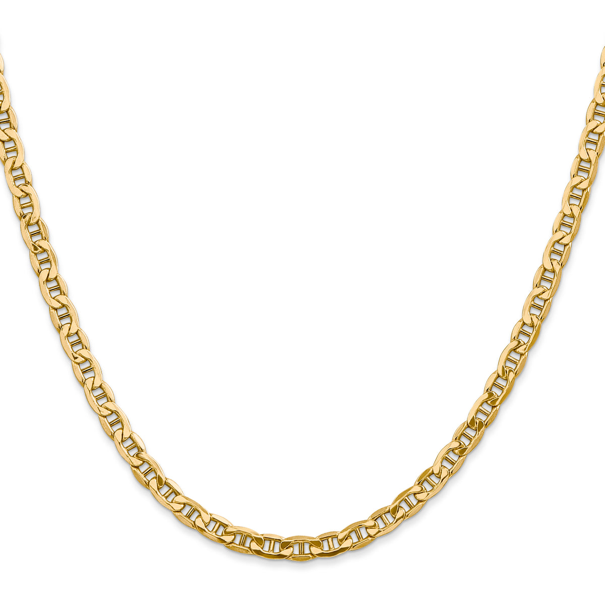 Gold (10K & 14K) Semi-Solid Anchor Chain - 14k Yellow Gold / 16 in / 4 mm
