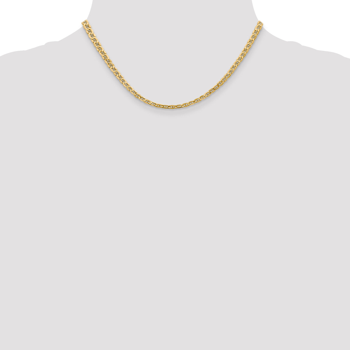 Gold (10K & 14K) Semi-Solid Anchor Chain - 14k Yellow Gold / 16 in / 4 mm