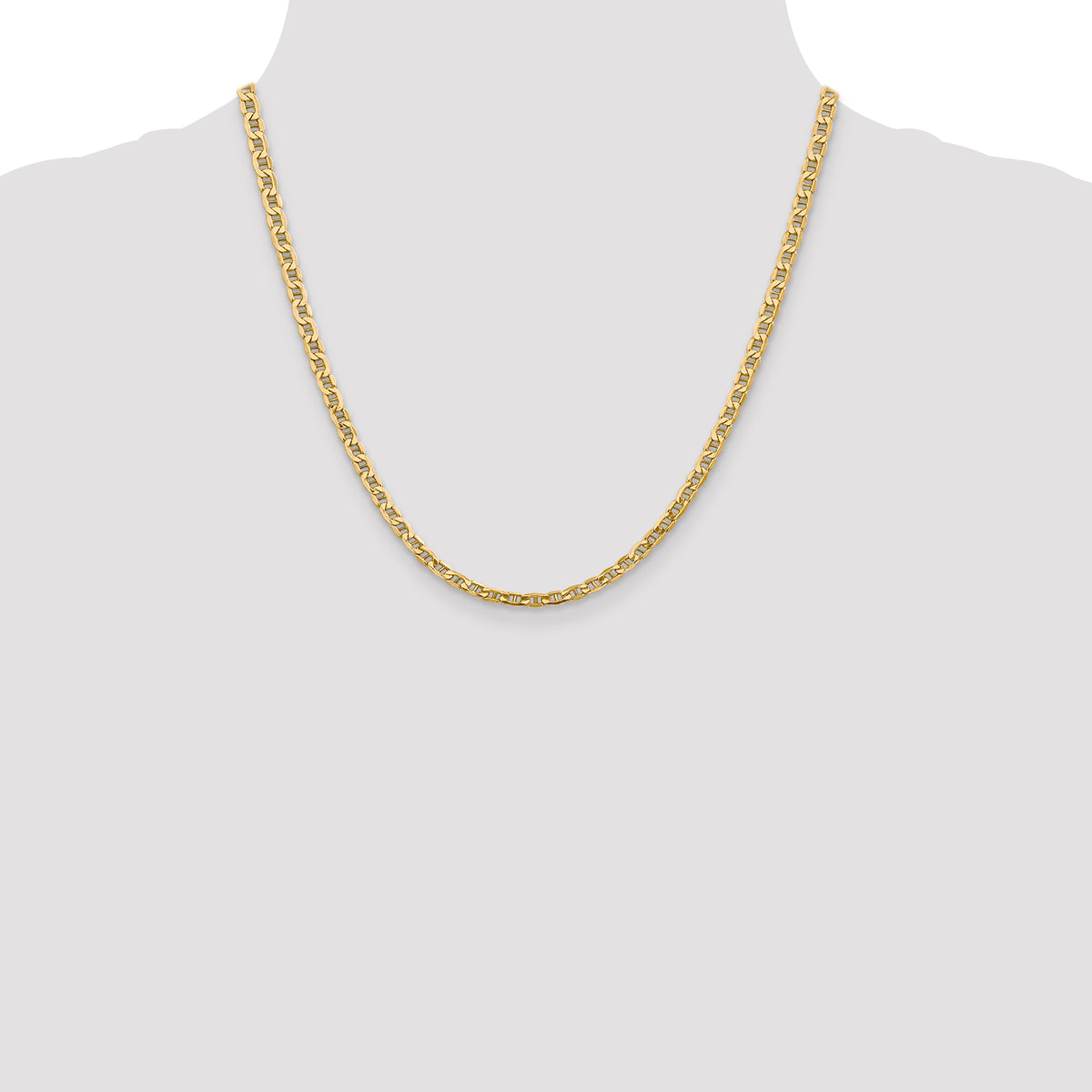 Gold (10K & 14K) Semi-Solid Anchor Chain - 14k Yellow Gold / 20 in / 4 mm