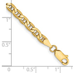 Gold (10K & 14K) Semi-Solid Anchor Chain Bracelet - 14k Yellow Gold / 8 in / 4 mm
