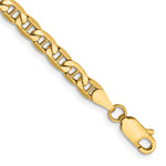 Gold (10K & 14K) Semi-Solid Anchor Chain Bracelet - 14k Yellow Gold / 7 in / 4 mm