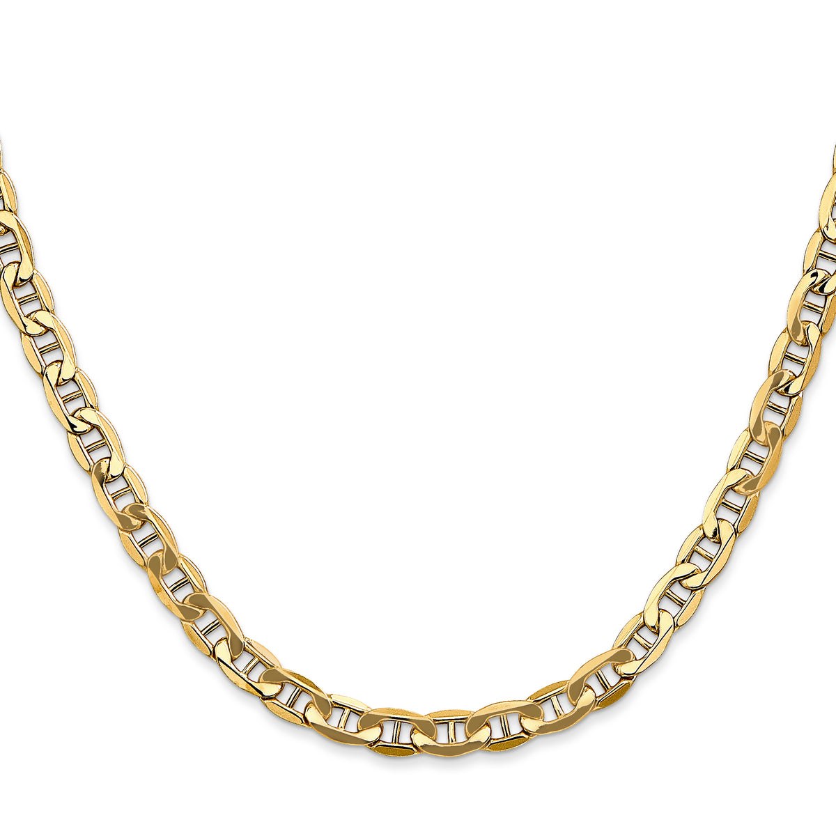 Gold (10K & 14K) Semi-Solid Anchor Chain - 14k Yellow Gold / 18 in / 4.75 mm