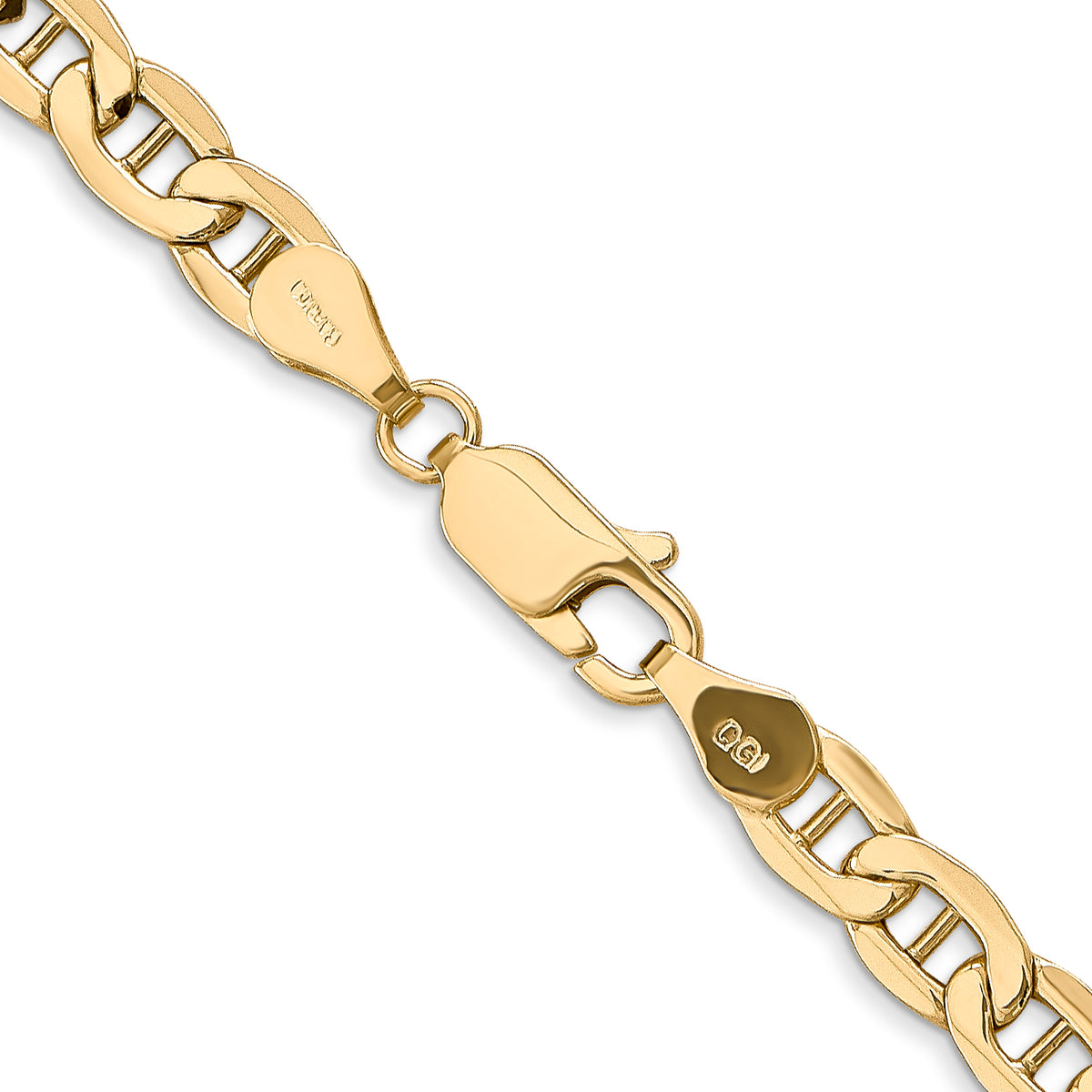Gold (10K & 14K) Semi-Solid Anchor Chain - 14k Yellow Gold / 18 in / 4.75 mm