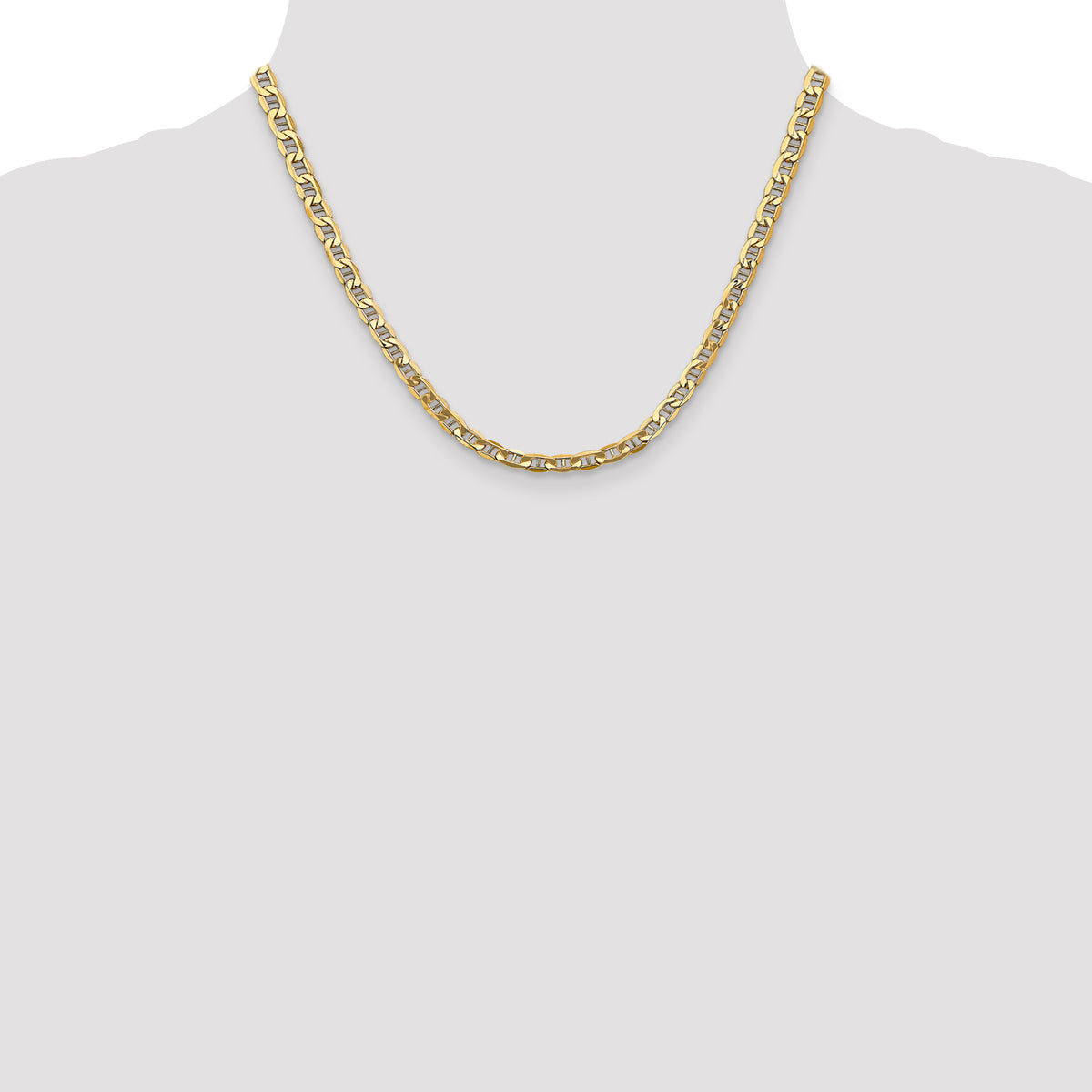 Gold (10K & 14K) Semi-Solid Anchor Chain - 14k Yellow Gold / 18 in / 4.75 mm
