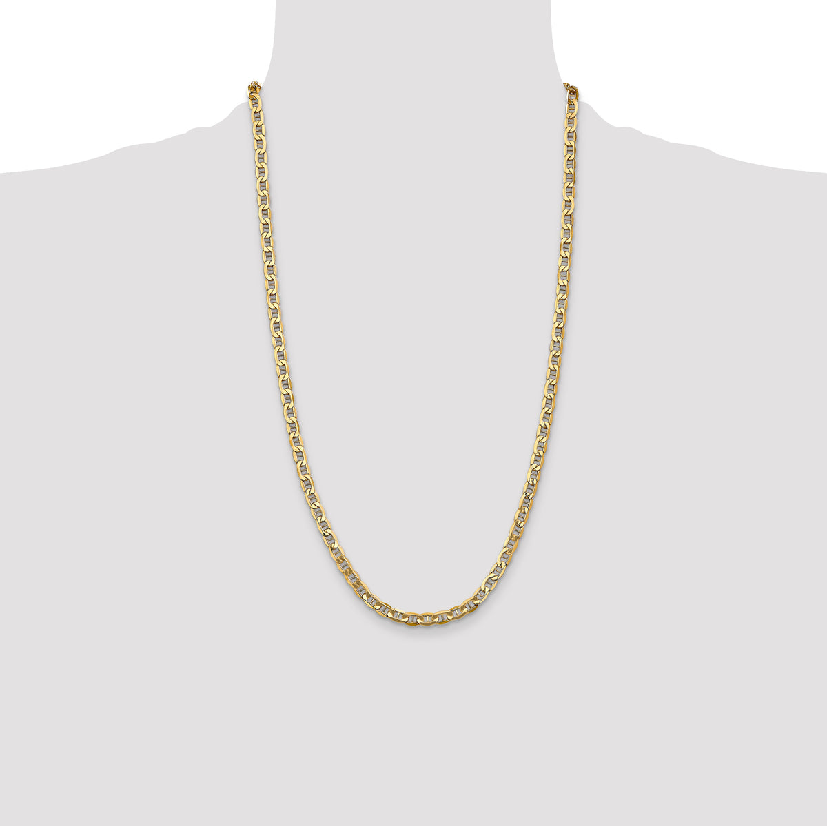 Gold (10K & 14K) Semi-Solid Anchor Chain - 14k Yellow Gold / 26 in / 4.75 mm