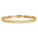 Gold (10K & 14K) Semi-Solid Anchor Chain Bracelet - 14k Yellow Gold / 8 in / 4.75 mm