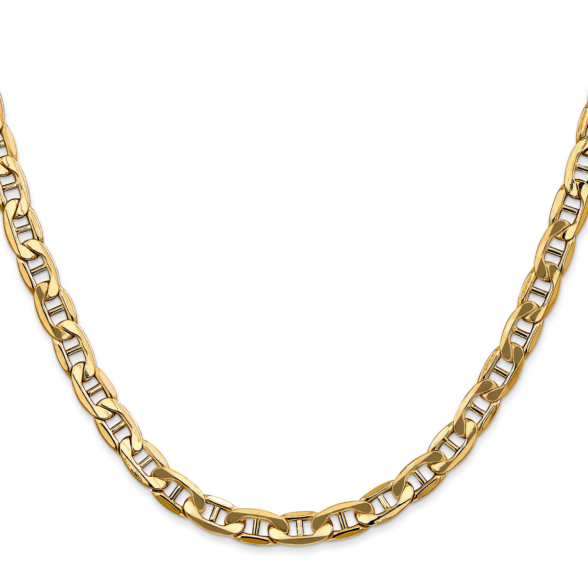 Gold (10K & 14K) Semi-Solid Anchor Chain - 14k Yellow Gold / 18 in / 5.5 mm
