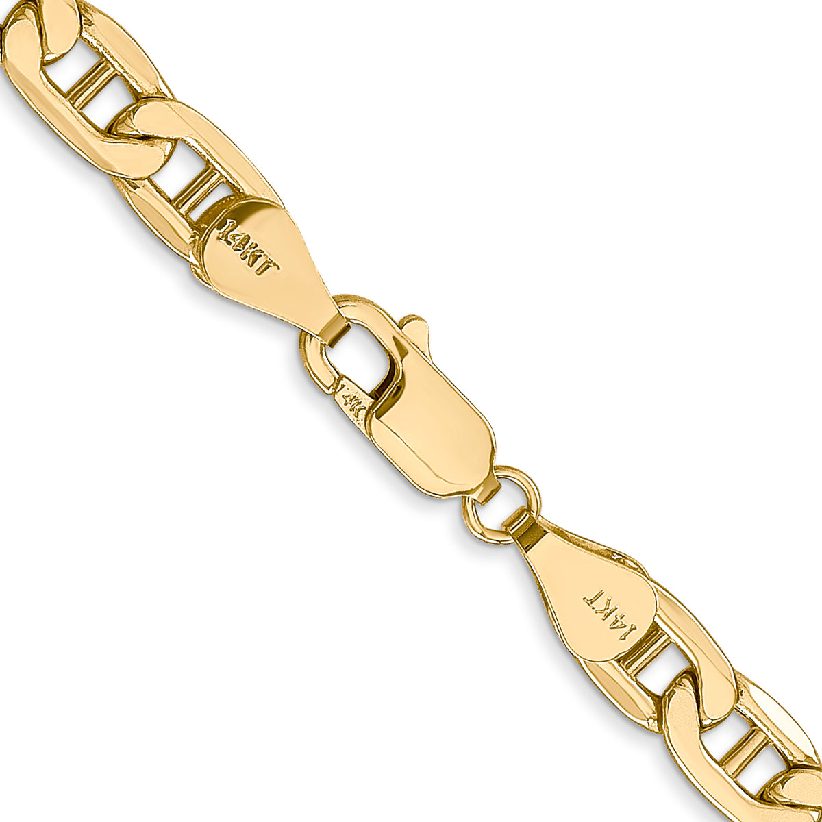 Gold (10K & 14K) Semi-Solid Anchor Chain - 14k Yellow Gold / 18 in / 5.5 mm