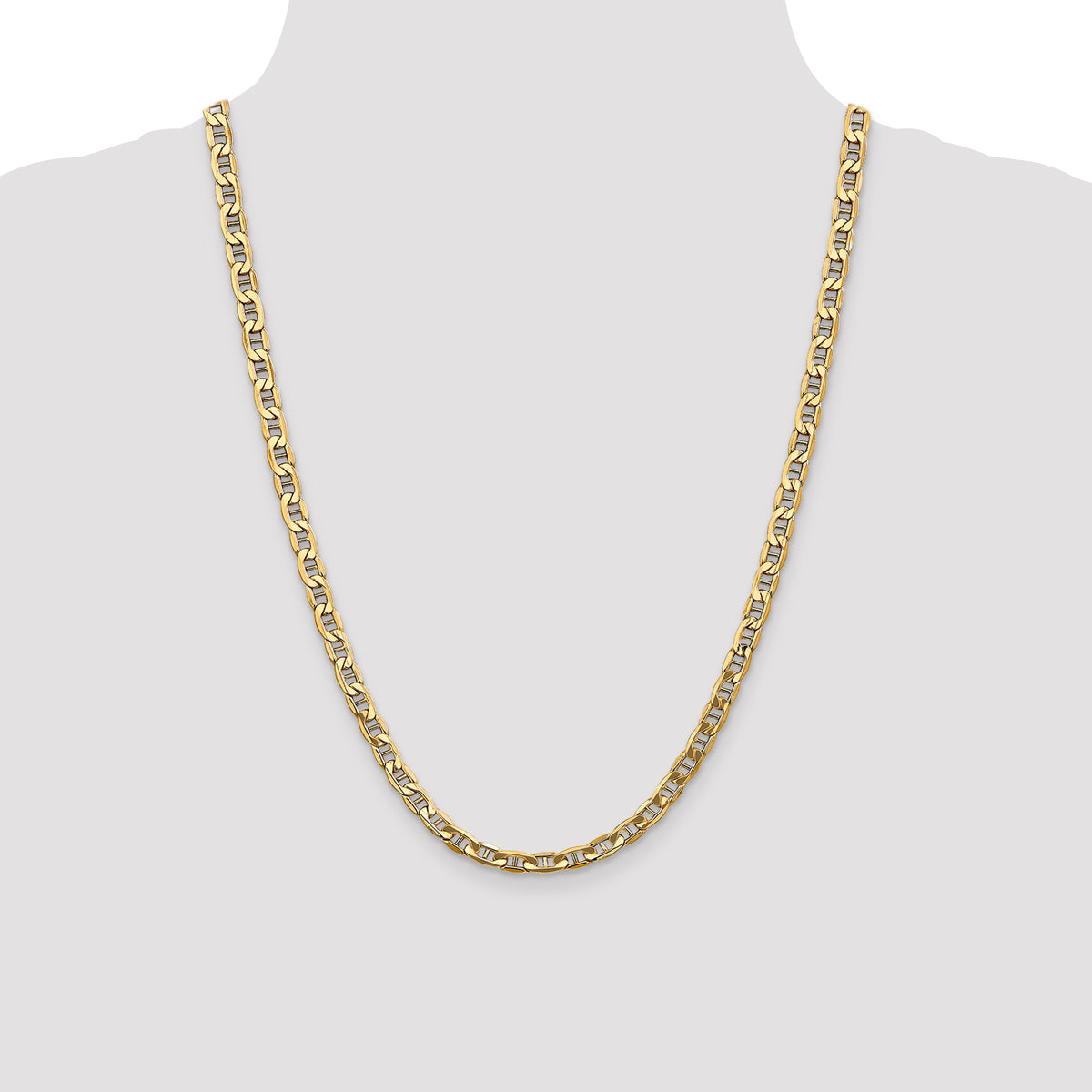 Gold (10K & 14K) Semi-Solid Anchor Chain - 14k Yellow Gold / 24 in / 5.5 mm