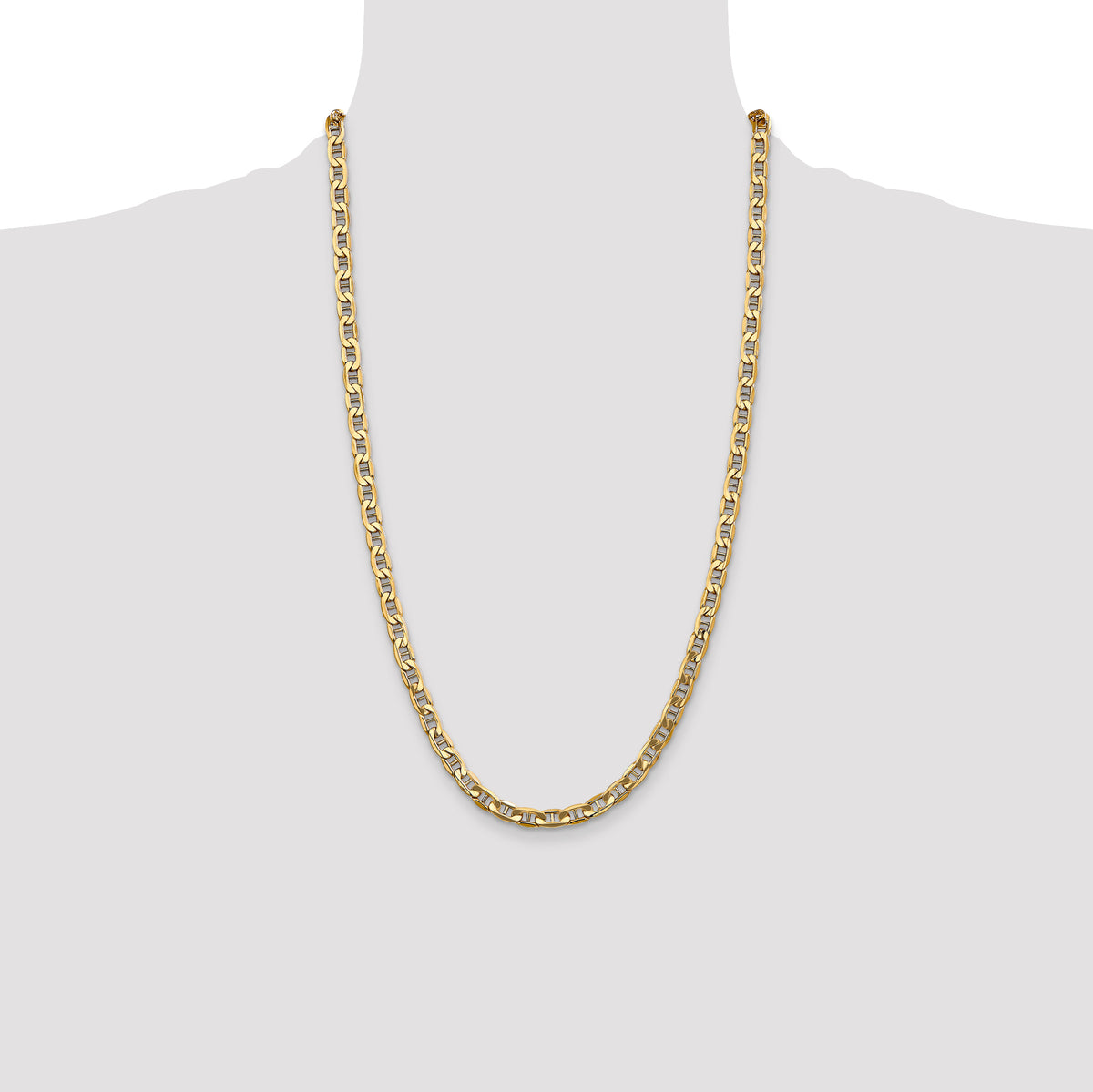 Gold (10K & 14K) Semi-Solid Anchor Chain - 14k Yellow Gold / 26 in / 5.5 mm