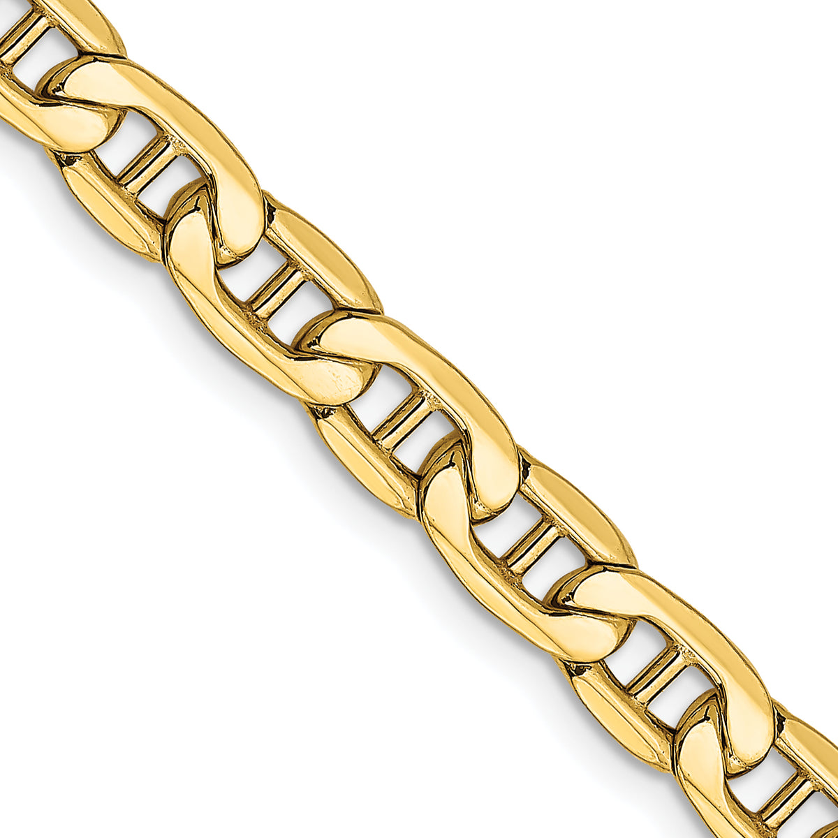 Gold (10K & 14K) Semi-Solid Anchor Chain - 14k Yellow Gold / 18 in / 5.5 mm