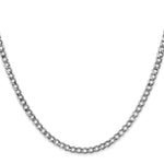 Gold (10K & 14K) Semi-Solid Curb Link Chain - 14k White Gold / 16 in / 3.35 mm