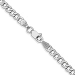 Gold (10K & 14K) Semi-Solid Curb Link Chain - 14k White Gold / 16 in / 3.35 mm