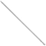 Gold (10K & 14K) Semi-Solid Curb Link Chain Anklet - 14k White Gold / 10 in / 3.35 mm