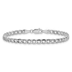 Gold (10K & 14K) Semi-Solid Curb Link Chain Anklet - 14k White Gold / 10 in / 3.35 mm