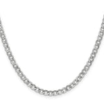 Gold (10K & 14K) Semi-Solid Curb Link Chain - 14k White Gold / 16 in / 4.3 mm