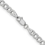 Gold (10K & 14K) Semi-Solid Curb Link Chain - 14k White Gold / 16 in / 4.3 mm