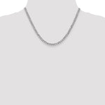 Gold (10K & 14K) Semi-Solid Curb Link Chain - 14k White Gold / 18 in / 4.3 mm