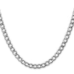 Gold (10K & 14K) Semi-Solid Curb Link Chain - 14k White Gold / 16 in / 5.25 mm