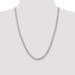 Gold (10K & 14K) Semi-Solid Curb Link Chain - 14k White Gold / 24 in / 5.25 mm