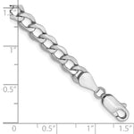 Gold (10K & 14K) Semi-Solid Curb Link Chain Bracelet - 14k White Gold / 8 in / 5.25 mm