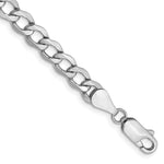 Gold (10K & 14K) Semi-Solid Curb Link Chain Bracelet - 14k White Gold / 9 in / 5.25 mm