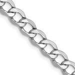 Gold (10K & 14K) Semi-Solid Curb Link Chain - 14k White Gold / 16 in / 5.25 mm