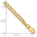 Gold (10K & 14K) Semi-Solid Curb Link Chain Bracelet - 14k Yellow Gold / 7 in / 3.35 mm