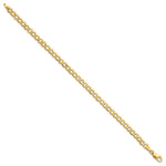 Gold (10K & 14K) Semi-Solid Curb Link Chain Anklet - 14k Yellow Gold / 9 in / 4.3 mm