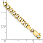 Gold (10K & 14K) Semi-Solid Curb Link Chain Bracelet - 14k Yellow Gold / 7 in / 4.3 mm