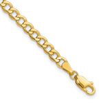 Gold (10K & 14K) Semi-Solid Curb Link Chain Anklet - 14k Yellow Gold / 9 in / 4.3 mm
