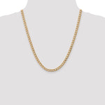 Gold (10K & 14K) Semi-Solid Curb Link Chain - 14k Yellow Gold / 22 in / 5.25 mm